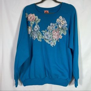 Vintage Handcrafted Sweatshirt, Size XL. In excellent condition! Floral